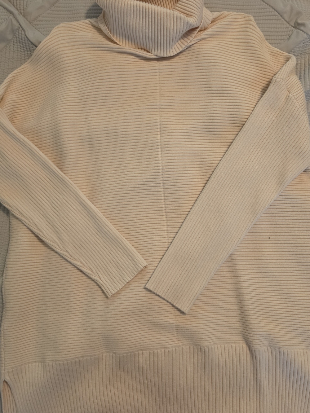 Cozy Ribbed Cowl Neck Sweater in Cream